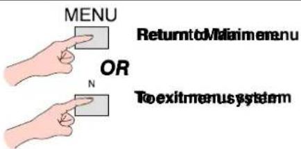 MENU OR N Return to Miarimeranu To exit menu system