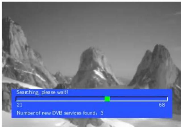 Searching, please wait! 21 68 Number of new DVB services found: 3