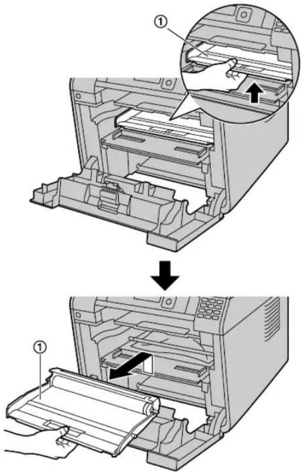 PANASONIC KX-MB2575 - Când hârtia de înregistrare s-a blocat înăuntrul capacului din față: - 3