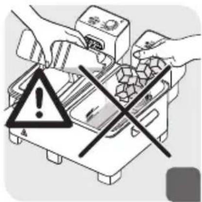 Warning symbol for electrical equipment with warning sign and crossed-out lines indicating disapproval