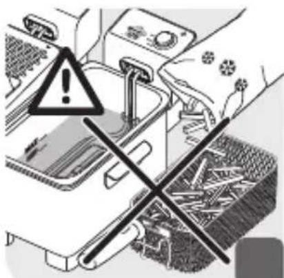 Warning symbol with exclamation mark and crossed-out lines, indicating hazardous or uncorrected items in a vehicle interior.
