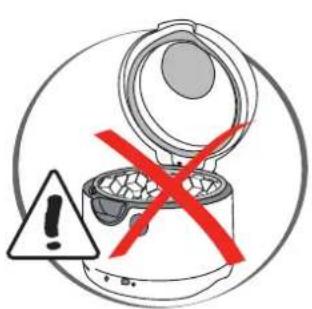 Warning symbol with warning triangle and red X mark, indicating no hazard or caution in the device.
