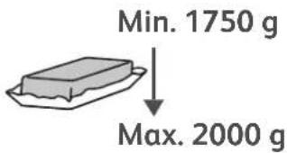 Min. 1750 g ↓ Max. 2000 g