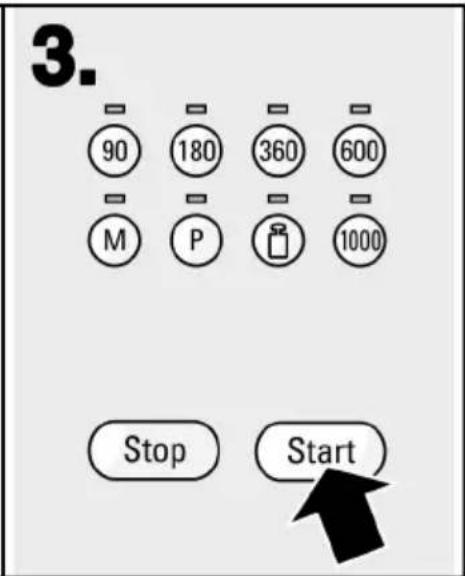 3. 90 180 360 600 M P 1000 Stop Start
