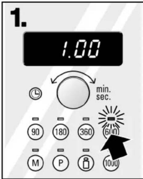 1. 1.00 min. sec. 90 180 360 (600) M P (1000)