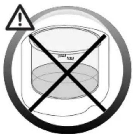 Warning symbol with exclamation mark and circular background, indicating incorrect safety or hazard