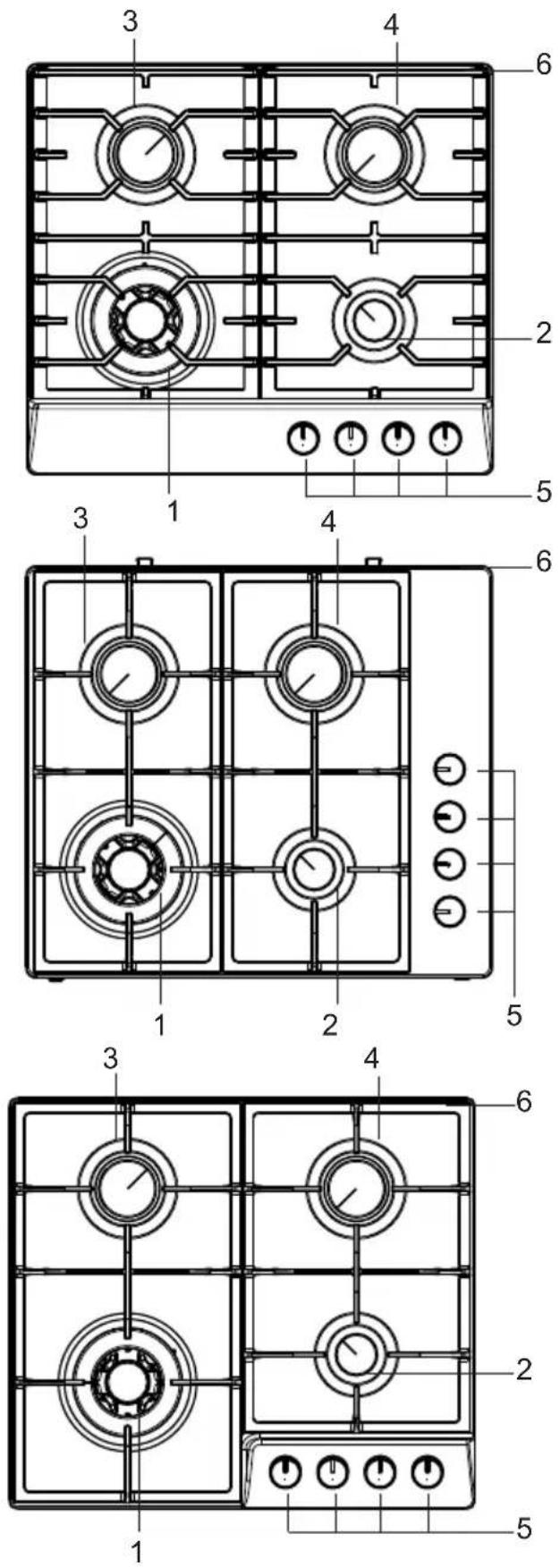 Hansa BHGI651550 - Plita este echipată cu arzătoare: - 1