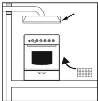 Diagram showing a kitchen appliance with labeled parts and directional arrows indicating movement or assembly.