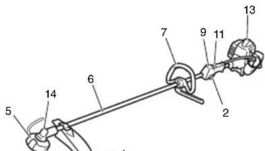 Technical diagram of a mechanical linkage system with numbered components