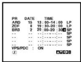 PR DATE TIME ARD 15 13:00-14:00 LP ZDF 8 19:30-20:00 LP BR3 2 20:00-20:30 SP ... ... ... SP ... ... ... SP ... ... ... SP VPS/PDC ON SP ①