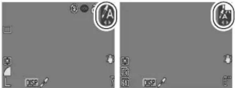 Screenshot of a software interface with icons and labels, showing two panels with 'DISP' text and circular icons labeled 'A'.