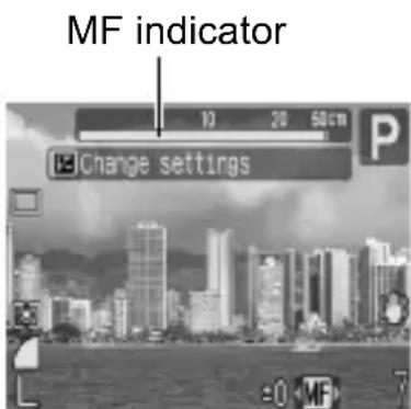 MF indicator 10 20 50cm Change settings -0 MF 7