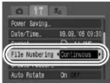 Power Saving... Date/Time.. 09.09. '06 09:30 Format 14 KB File Numbering Continuous Create Rotter Auto Rotate On Off