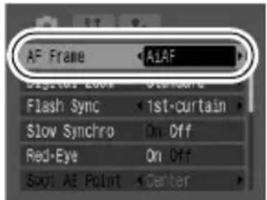 AF Frame Digital Love Flash Sync Slow Synchro Red-Eye Spot AI Point AIAF 1st-curtain On Off On Off Center