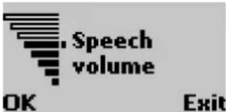 . Speech volume OK Exit