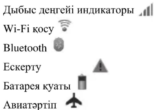 Дыбыс деңгейі индикаторы Wi-Fi косу Bluetooth Ескерту Батарея куаты Авиатәртіп