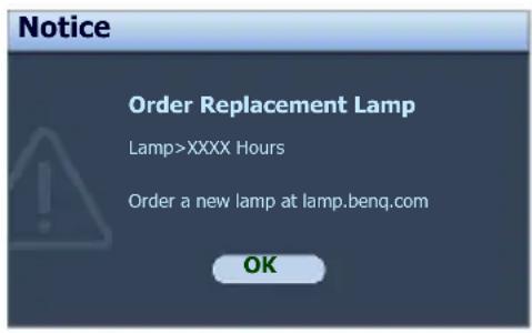BENQ MX761 - Timing of replacing the lamp - 3