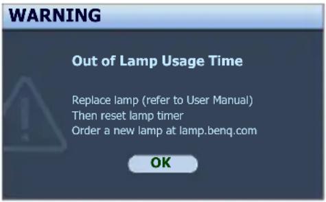 BENQ MX761 - Timing of replacing the lamp - 4