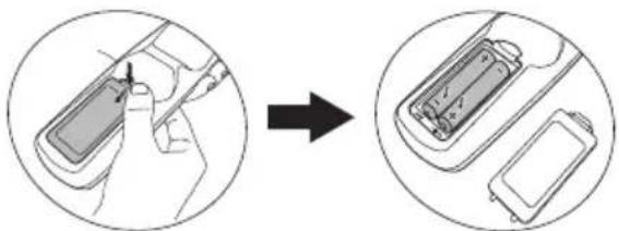 BENQ MX761 - Replacing the remote control batteries - 1