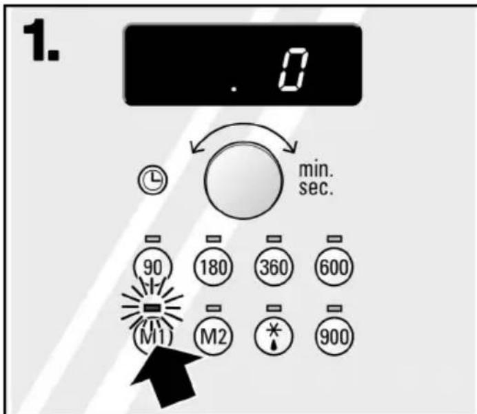 1. . 0 min. sec. 90 180 360 600 M1 M2 * 900