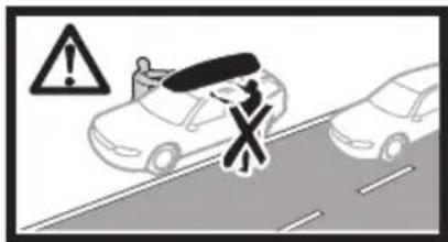 Warning sign with exclamation mark, car accident scene, and traffic warning symbol