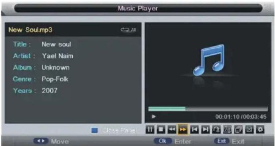 Music Player New Soul.mp3 Title : New soul Artist : Yael Naim Album : Unknown Genre : Pop-Folk Years : 2007 00:01:10 /00:03:45 Close Panel Move Ok Enter Ext Exit