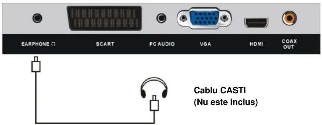 EARPHONE SCART PC AUDIO VGA HDMI COAX OUT Cablu CASTI (Nu este inclus)