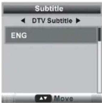 Subtitle ◄ DTV Subtitle ► ENG Move