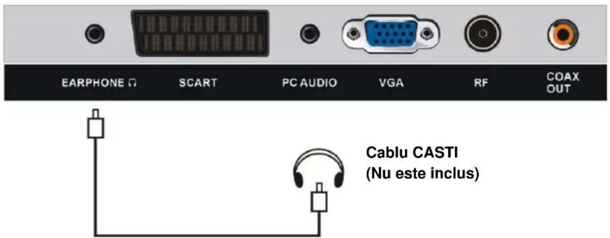EARPHONE ☎ SCART PC AUDIO VGA RF COAX OUT Cablu CASTI (Nu este inclus)