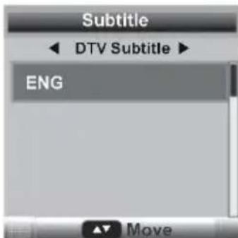 Subtitle ◄ DTV Subtitle ► ENG Move