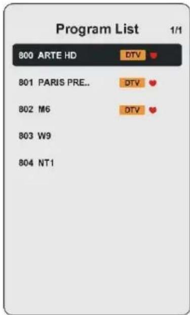 Program List 1/1 800 ARTE HD DTV 801 PARIS PRE.. DTV 802 M6 DTV 803 W9 804 NT1