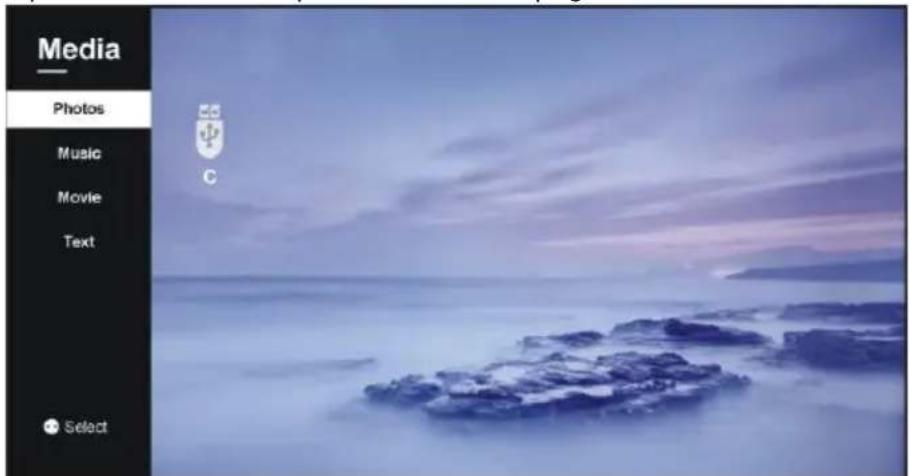 Media Photos Music Movie Text Select