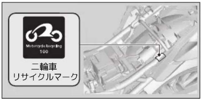 Motorcycle Recycling 100 二輪車 リサイクルマーク