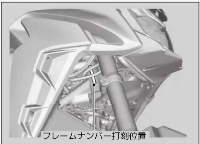フレームナンバー打刻位置