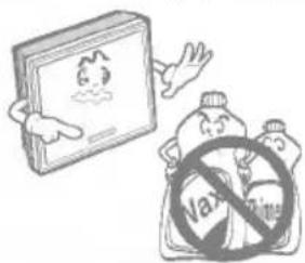 Illustration showing a book with a smiling face and a 'Vain' symbol, accompanied by cartoon characters and a crossed-out 'No Change' sign.