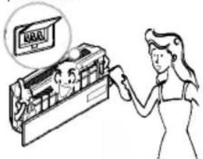Illustration showing a person using a device to interact with a display screen, with visible text labels and icons.