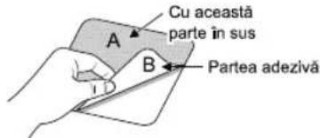 Cu această parte în sus A B Partea adezivă