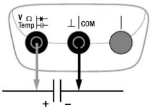 V Ω Temp ⊥ COM + -