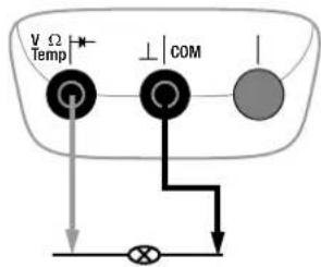 V Ω Temp COM
