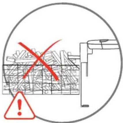 Warning symbol with red X mark and warning triangle, indicating incorrect safety or hazard