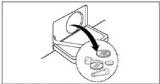 Diagram showing a device with a magnified view of internal components, likely illustrating a process or assembly.