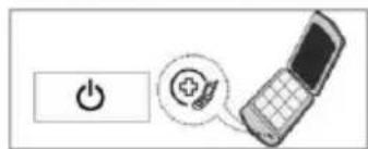 Diagram showing a power button and a mobile phone with a medical cross icon, likely illustrating a healthcare or health concept.
