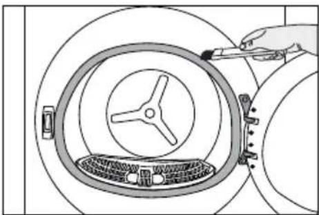 GRUNDIG GT75924D - Lint filters (internal and external filters) / Cleaning of the Interior Surface of the Loading Door - 11