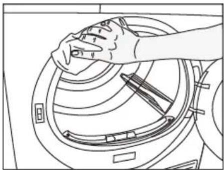 GRUNDIG GT75924D - Lint filters (internal and external filters) / Cleaning of the Interior Surface of the Loading Door - 12