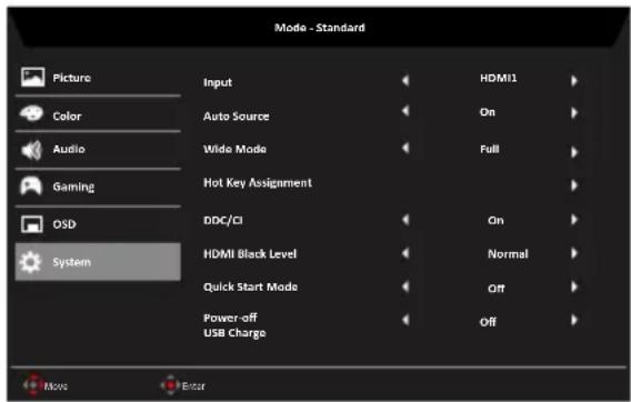 ACER XV272P - System (Sistem) - 1