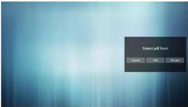 Selectați PDF din Intern USB Card SD