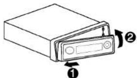 Diagram of a file folder with labeled parts and directional arrows indicating movement or orientation.