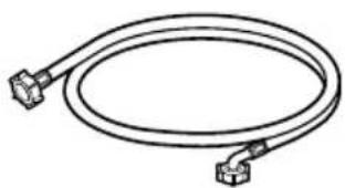 Simple line drawing of a coiled electrical cable with two connectors (no text or symbols)