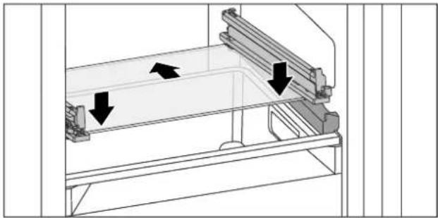 LIEBHERR IXRFW 5103 - Introducerea / extragerea plăcii de sticlă sub/de sub sertar\* - 2