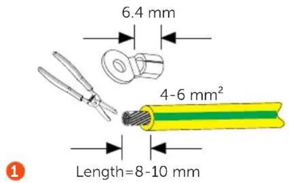6.4 mm 4-6 mm² Length=8-10 mm